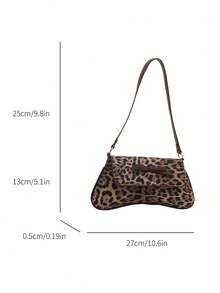 Tas bahu baru ini memiliki desain yang sederhana dan bergaya, dihiasi dengan motif leopard dan kontras warna yang mencolok. Desainnya dapat dilipat, sehingga dapat digunakan sebagai tas genggam maupun tas bahu. Sangat cocok untuk kegiatan sehari-hari, berbelanja, ke kantor, pesta, liburan, dan perjalanan singkat. Warnanya merah anggur (burgundy), menjadikannya sangat serbaguna. - Coklat - View 5