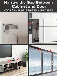 2pcs Powerful Magnetic Cabinet Locks - Invisible Strong Magnetic Attachment, No Drilling Installation, Easy Open - Suitable For Cabinets, Wardrobes, Sliding Doors - Home Decor Hardware, Convenient Installation, Compact & Efficient Design - 2pcs/Set, Silver - Multicolor - View 8