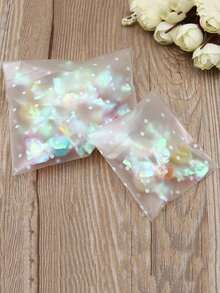 100pcs/Bag Self-Dhesive Cookie Bags Snack Bags DIY Plastic Individual Candy Bags Cellophane Bags For Packaging Cookies Chocolates Snacks Weddings Party School Supplies Food Bags Food Boxes Candy Chocolate Biscuits Etc - 白色 - 查看 5