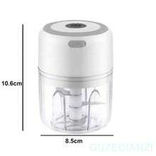 Mini Portable Electric Garlic Chopper Grinder  Stainless Steel - White - View 6