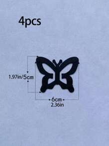 4 件蝴蝶形韩国隐形胸罩肩带夹，防滑交叉胸罩肩带扣，隐形胸罩挂钩万圣节配饰教师节 - 米色 - 查看 2