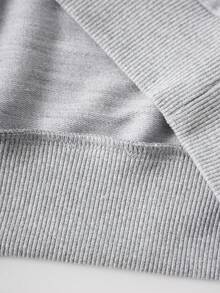 Men's Casual Versatile Grey Letter Graphic Print Crew Neck Sweatshirt, Suitable As Gift For Husband, Boyfriend, Friend - Grey - View 7