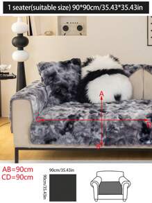 1pc Thick Warm Sofa Cushion Cover, Modern Simple Anti-Slip Plush Sofa Seat Pad, Dust-Proof Washable Sofa Slipcover, Soft & Fade-Resistant, Pet-Friendly, Fits L-Shaped Sofa And 1/2/3/4 Seater Sofa, Suitable For Bedroom, Office, Living Room