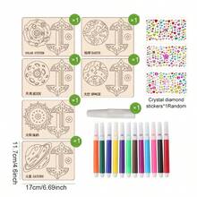 6pcs Wooden Craft Set, Spinning Top Wooden Craft Set, For Painting And Crafts, Holiday Wooden Craft Set, Unfinished Wooden DIY Craft Set, Spin Top Craft Can Be Painted, No Power Needed, Creative Artsy Crafty Set For Holiday Events - Multicolor - View 5