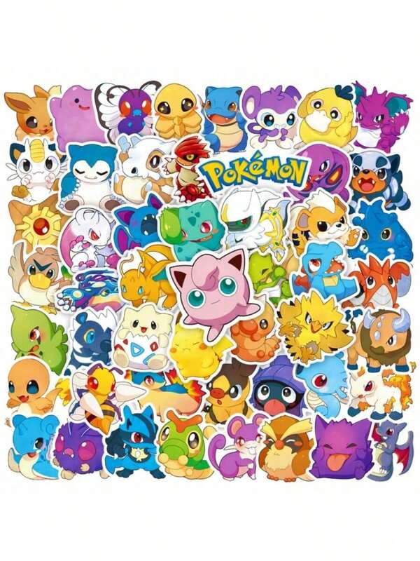 pokemon 50PCS Kawaii Anime Pokemon Stickers Decals Refrigerator Mobile Phone Laptop Suitcase Decoration Cute Cartoon Sticker Fun For Kids Toys