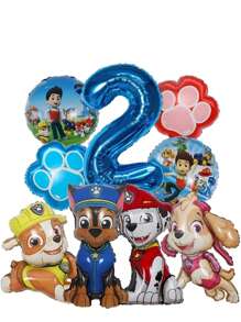Paw Patrol 9 Pcs Cartoon Paw Patrol Foil Balloon Digital Number Supplies Rescue Dog Birthday Party Decoration Gift ,Paw Patrol Digital Balloon Is Suitable For Birthday Decoration