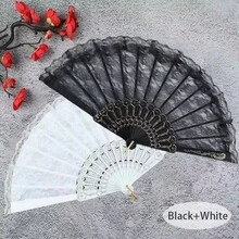 1 pieza Abanico plegable de encaje, vintage y elegante, abanico de encaje con borlas vintage noble, muy adecuado para reuniones de damas, accesorios fotográficos exquisitos y de moda, vestidos de fiesta, fiestas, regalos festivos, Halloween, Día de San Valentín. Enfriamiento de verano, playa, viaje, selecciones de primavera y verano, regalos para damas de honor, decoración de habitación, dormitorio, playa, viaje, para hombres, para mujeres, vacaciones, cosas lindas - Multicolor - Ver 20