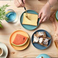 5/10pcs 5.9 Inch (Approx. 15cm) Appetizer Plates, Lightweight PP Dishware, Durable Reusable Plastic Plates/Trays For Salad, Dessert, Cake, Suitable For Graduation/Birthday/Singles Party, Wedding, Outdoor Picnic, Kitchen, Dorm, Microwave And Dishwasher Friendly,School Supplies - Multicolor - View 6
