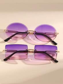 1 Pair, 2 Pairs, 3 Pairs, 5 Pairs, 10 Pairs Unisex Rectangular Classic Frameless Luxury Fashion Glasses, Suitable For Daily Life, Outdoor Travel Accessories, Daily Photography, Outdoor Travel Accessories, Also Have Windproof And Sand Protection Function, All Season