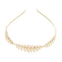 1pc Fashionable Metal Leaf Shaped Headband, Elegant Design For Women