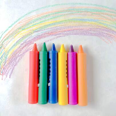 6pcs/Set 6 Colors Bathtub Crayons, Vibrant Hues, Perfect Gift For Art Lovers, Handmade Craft Kit, Birthday/Holiday Gift