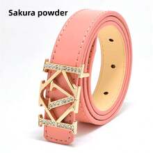 1 件时尚水钻装饰多色亮面皮带，适合女性秋季、秋季、万圣节的多功能装饰 - A - 查看 19