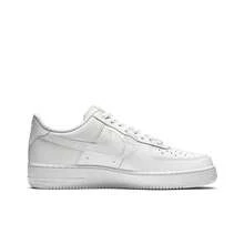 Nike Air Force 1 07 Leather Classic Retro Style Durable Low-Top Sneakers, Men, Pure White - White - View 2