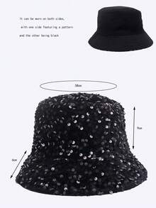 1 Stück glänzender Pailletten Patchwork Polyester UV-Schutz Warm Fischerhut, geeignet für Party, Straße, Frühling/Herbst, Nachtclub, Hochzeit, bunter Glitzer Hut, modisch Schulanfang Bühnenauftritt Herbst