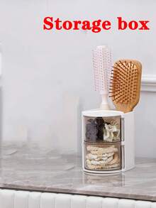 1PC Rotating Hair Accessories Storage Box - Organizer For Makeup Brushes, Combs, Hair Clips, Scrunchies, Hair Claws & Jewelry, Perfect Gift For Halloween/Christmas/Thanksgiving - Multicolor - View 6