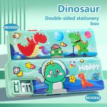 1PC doppelseitige Schreibwarenbox, multifunktional mit Bleistiftspitzer, Cartoon, Mädchen und Jungen Schüler Schulgeschenke