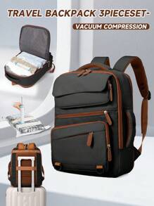 Myco Mochila de viaje para hombres, aprobada para equipaje de mano de 40L, con 3 cubos de embalaje, bolsa de viaje para fines de semana, universidad, oficina, regalos de Navidad, bolsa de viaje de invierno, bolsa escolar, mochila de vuelta al cole, de gran capacidad, impermeable, compartimento para portátil, diseño con correa de equipaje, ligera, portátil, para trabajadores de cuello blanco, perfecta para vuelta al cole, primer día de escuela, exterior, viajes, salidas