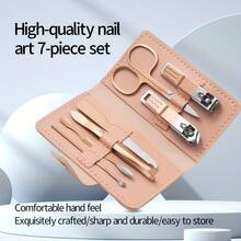 Conjunto de 7 cortadores de unhas de aço inoxidável de alta qualidade - Kit de manicure moderno com cortador de unhas, utensílios pessoais para cuidados com as unhas em casa e em viagem, baixa alergia, design dobrável, kit de cuidados com as unhas ideal para viagens | Kit moderno para cuidados com as unhas | Cortadores de unhas duráveis, itens essenciais para cuidados com as unhas - Multicolorido - Ver 5
