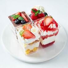 50 件 5 盎司塑料甜点杯，迷你甜点杯，适用于酸奶派对、开胃菜、布丁、水果和冰淇淋，适用于生日、婚礼、派对聚会、露营、蛋糕店等，圣诞礼物 - 多色1 - 查看 2