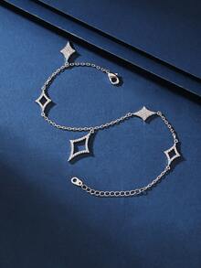 1 件铜材质时尚立体几何设计多层手链，适合女性日常和派对佩戴 - 029007 - 查看 6