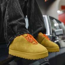 欧洲站品牌面包鞋男士小众设计低帮休闲鞋2025新款时尚百搭厚底运动鞋韩版复古嘻哈风厚底黄鞋青年石膏靴大码45 46 - 卡其色 - 查看 1