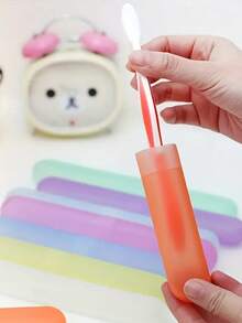 1Pcs/2Pcs Portable Dustproof Toothbrush Box Holder Plastic Toothbrush Container Storage Box, Suitable For Daily Household Packaging And Travel Toothbrush Boxes, Breathable, Antibacterial, And Protective For Your Toothbrush - Suitable For All Sizes - Nhiều màu - Xem 2