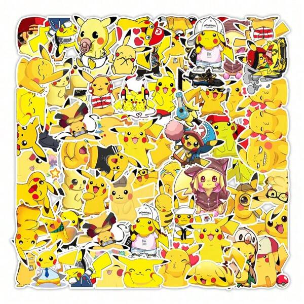 pokemon 50PCS Pokemon Cute Cartoon Pikachu Stickers For Kids DIY Skateboard Notebook Refrigerator Phone Case Funny Decals Graffiti Reward Toys