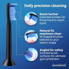 Replament Heads  Compatible With Philips Sonicare Replament Heads  Medium Replament Toothbrush Head  Replas HX6015/03 SimplyClean Toothbrush Heads  Black  8 Pack