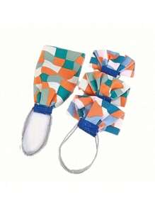 1/4 buc Instrument de spălare a spatelui de dimensiuni mari, prosop de spălare exclusivist pentru curățarea spatelui cu imprimeu geometric luminos, spălare a spatelui cu nisip grosier, clapă de tragere extinsă pentru spate, produs de baie pentru curățarea pielii, potrivit pentru curățarea completă a corpului, produse de baie