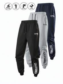 Men's California Print Jogger Pants - Casual Drawstring Waist Printed Leisure Pants, Fashionable Men's Casual Trousers