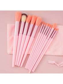 New8/13-Piece Four Seasons Makeup Brush Set - Ultra-Soft Fiber Hair Powder Foundation And Contour Brush Makeup Tools - Comes With A Fleece Bag