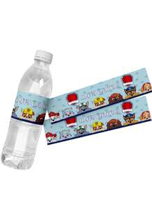 Paw Patrol 10pcs Paw Patrol Themed Water Bottle Stickers, Labels, Baptism Showers, Birthday Decorations, Dog Party Water Bottle Packaging, Birthday Party Decorations Can Be Used(Random Style)