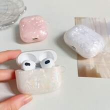 AirPod 4 Case AirPod Pro Case Protective Shell Cover W/ Keychain | Cute Birthday & Holiday Gift Set Accessories For Girls Women - 1 st Beige (Inget hänge) - Visa 3
