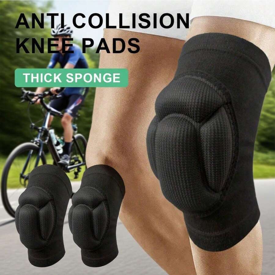 1 pieza/2 piezas Rodilleras protectoras de caparazón de tortuga gruesas para hombres y mujeres en tallas S/M/L/XL, rodilleras negras de espuma con patrón de caparazón de tortuga, gruesas, de 3 cm de grosor y con esponja EVA de alta resiliencia, suaves y transpirables, adecuadas para baile, voleibol, baloncesto, fútbol, tenis, carrera, etc.