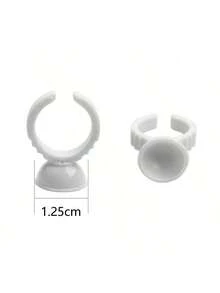 100个/50个/20个装睫毛嫁接胶水杯、纹身颜料杯、创意便携式胶水杯 - 白色 - 查看 2