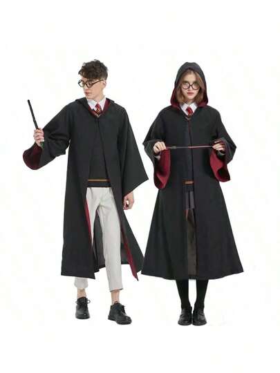 Wizard Robe Costume, Halloween Magician Gown Outfit, Graduation Photo Attire; University Style Student Uniform