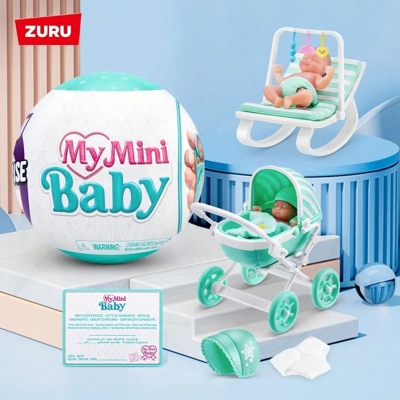 ZURU 5个惊喜迷你宝宝系列1收藏版神秘胶囊，女孩玩具，逼真迷你宝宝，游戏套装及配件（款式随机） - 彩色 - 查看 1