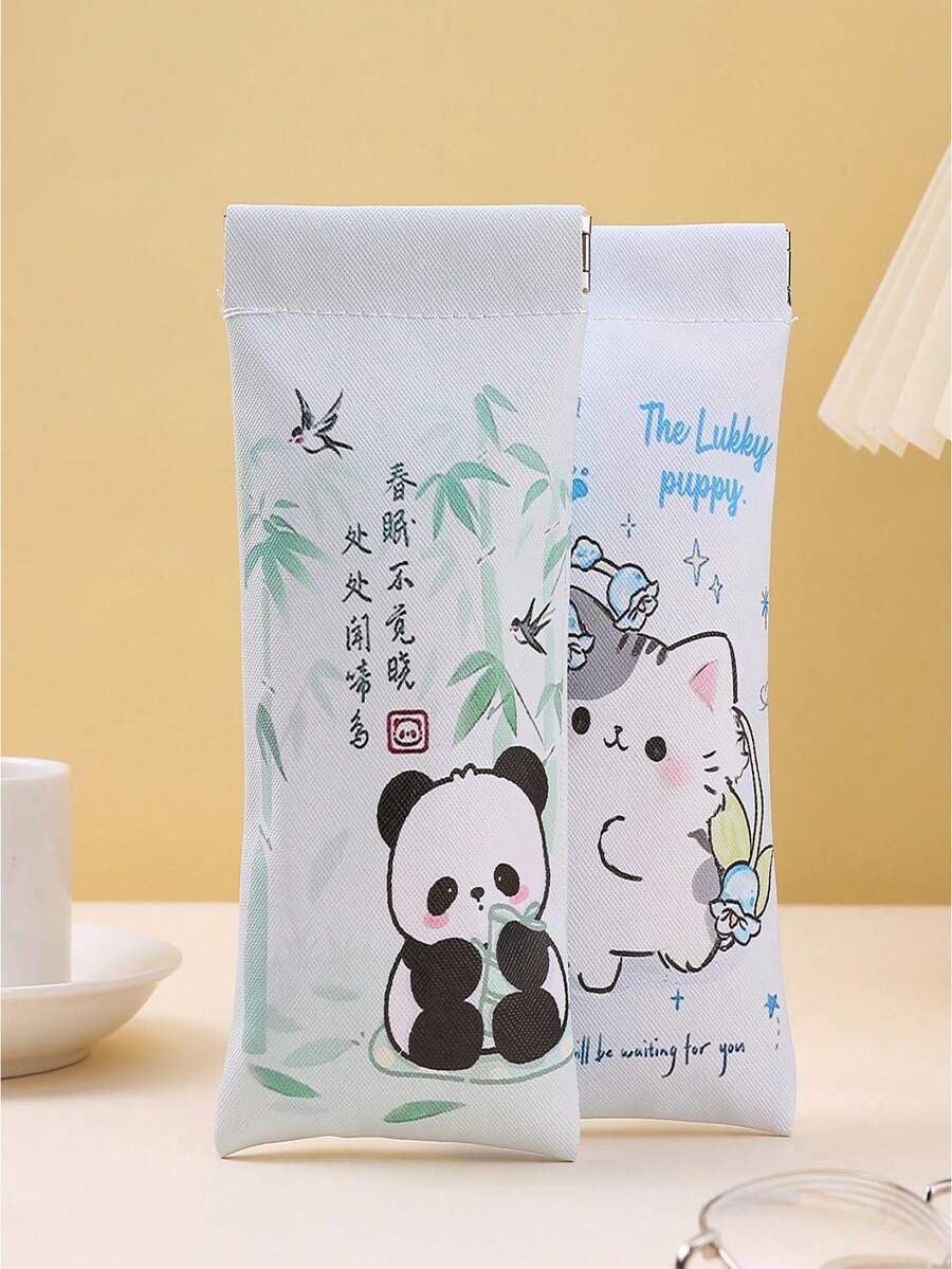 4 Styles Of Adorable Cartoon Eyeglass Cases - Featuring Cute Cat, Food, Panda Hugging Bamboo, And Lucky Cat Designs! Stylish Macaron Color Portable Scratch-Resistant Pouches Perfect For Girls, Ideal Travel Essentials For Back To School, Holiday Gifting, And Everyday Use, Combining Fun And Functionality For Fashion-Forward Eyewear Protection!