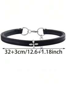 1pc Gothic Metal Cross Leather Choker