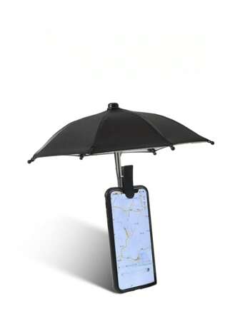 1 pieza Mini parasol de clip, soporte portátil para teléfono, sombrilla para exteriores para motocicleta, compatible con iPhone, Android, regalo para cumpleaños, familia, amigos, para verano, baño, cocina, regalos, soporte para teléfono, accesorios para teléfono, con gran capacidad de carga