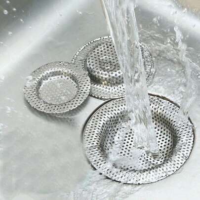 2个装不锈钢水槽排水过滤器，全孔厨房水槽排水过滤器，浴缸排水盖，厨房用品，厨房配件，厨房工具