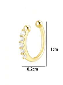 1pc Sparkling Zirconia Nose Clip & Cartilage Earring, No Piercing Needed