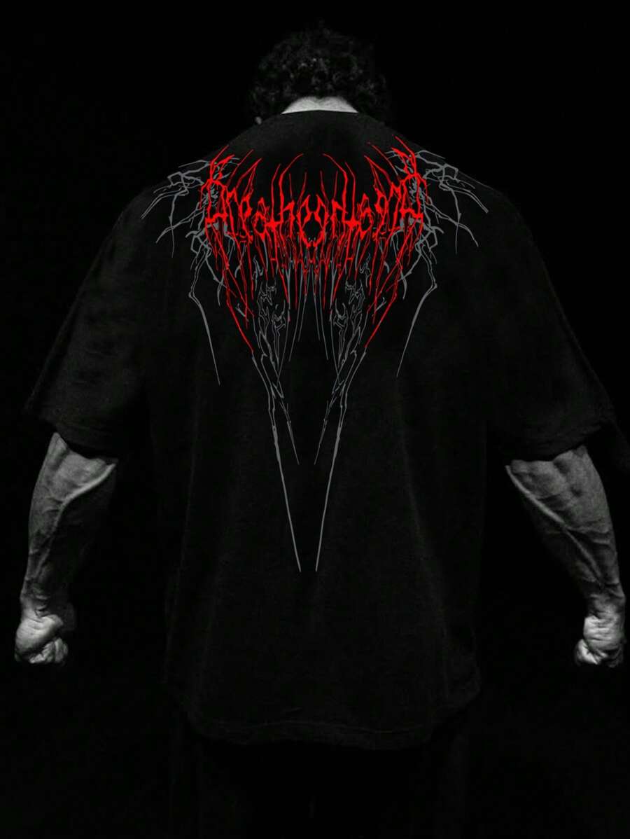 Plus Size Men's Summer Striped Retro Casual Short Sleeve Round Neck T-Shirt, Polyester Fabric, Suitable For Sports And Fitness