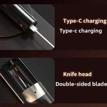 1pc Multi-Function C-Type Rechargeable Forked Hair Trimmer, Professional 2-In-1 Hairline Trimmer, Portable Cordless Hair Clipper