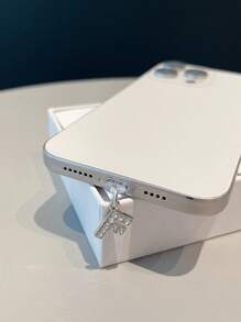 1 pieza Enchufe antipolvo enchapado, diseño de letra A-Z con diamantes lindos, aplicable para interfaz Tipo-C y Lightning