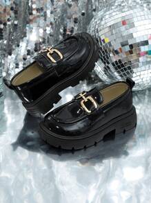 一双男女儿童英伦2025皮鞋公主鞋春秋新款黑色女童鞋软底乐福鞋超软 - 黑色 - 查看 7