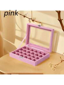 1 件经典简约灰色防尘珠宝配件收纳盒、包装盒、戒指耳环项链手链容器，女士收纳整理器旅行必需品礼物返校