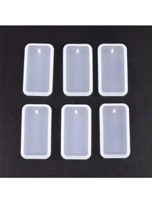 6 件 DIY 钥匙扣吊坠硅胶模具套装 - 用于制作水晶环氧树脂吊坠和珠宝