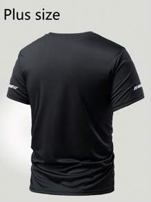 一件加大码渐变色男士T恤，尺码涵盖L码和XL码，超轻速干运动T恤，适合户外活动、运动、通勤，短袖设计，可用作健身服、圣诞节或万圣节礼物。