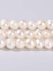 Perlas de agua dulce naturales blancas de 15 pulgadas, perlas naturales elegantes y lujosas de 5-9 mm (material no artificial) para la fabricación de joyas de mujer, adecuadas para collares, pulseras, aretes y manualidades DIY - Blanco - Ver 6